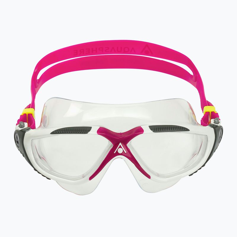 Маска за плуване Aquasphere Vista white/raspberry/lenses clear 3