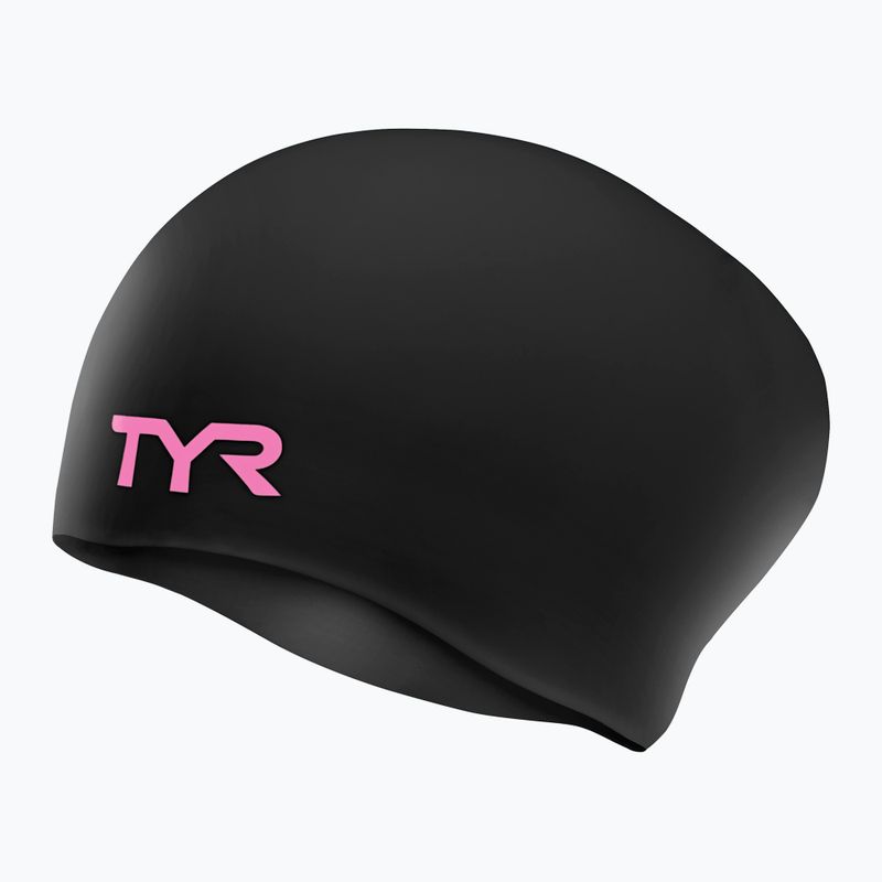 Шапка за плуване TYR Wrinkle-Free черна/розова LCSLB_121 3