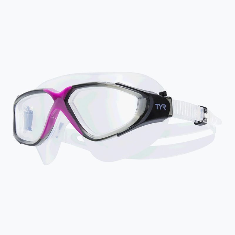 Маска за плуване TYR Rogue clear/purple/grey