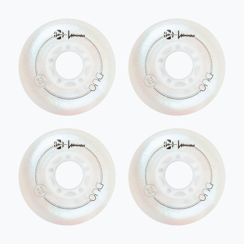 Колела за ролери Luminous Led Wheels Duo 80mm/85A X4 white/pearl 2