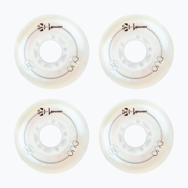 Колела за ролери Luminous Led Wheels Duo 76mm/85A X4 white/pearl 2