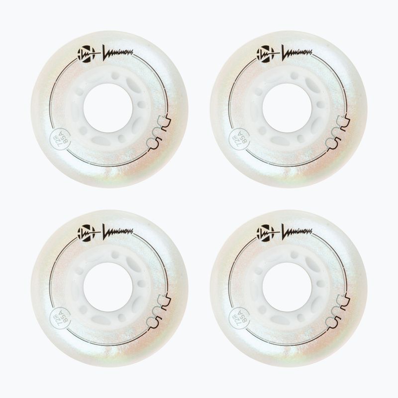 Колела за ролери Luminous Led Wheels Duo 72mm/85A X4 white/pearl 2