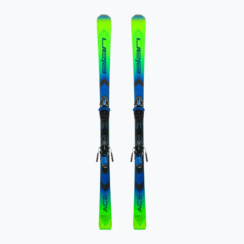 Elan Ace SCX Fusion + EMX 12 ски за спускане зелено сини AAJHRC21