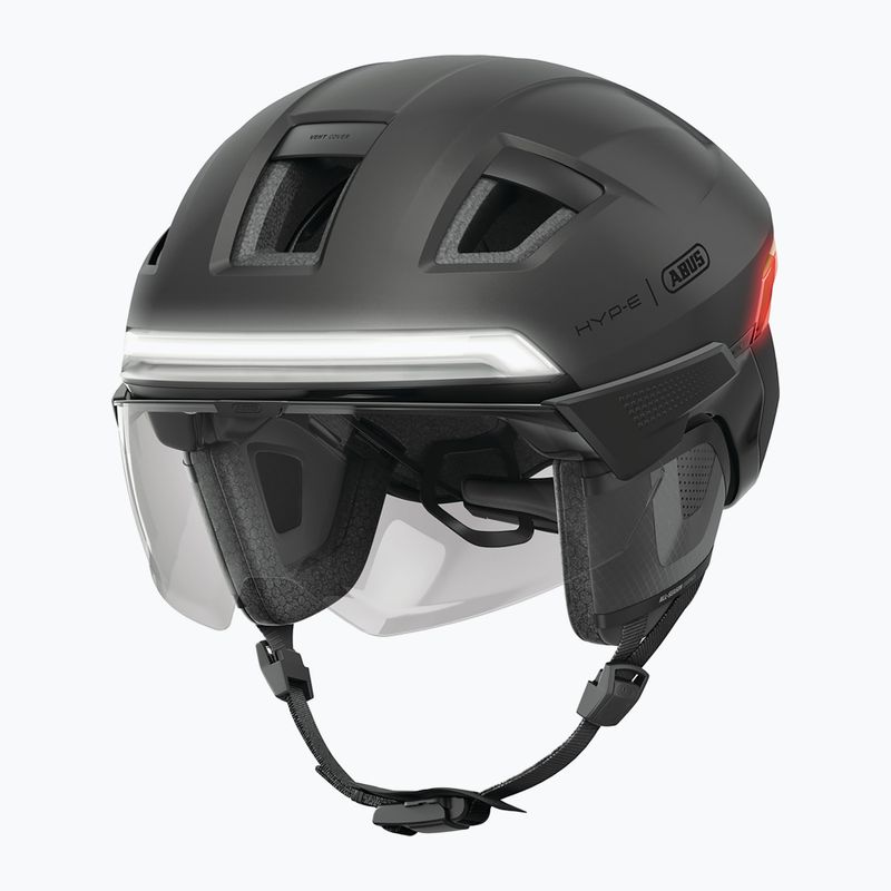 Велосипедна каска ABUS Hyp-e Ace volcano titan с мигачи