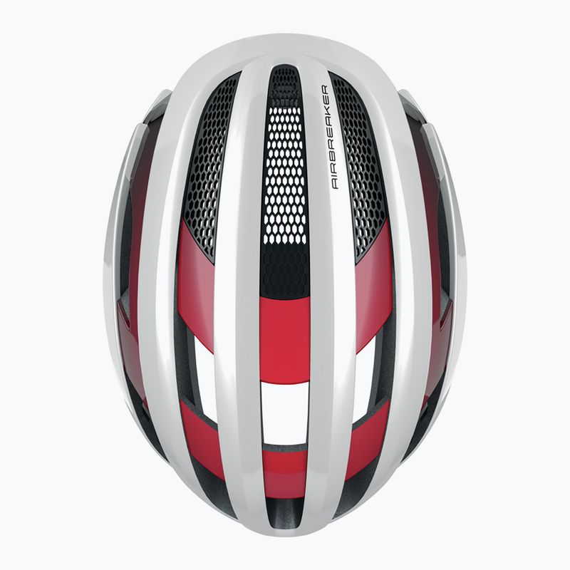 Велосипедна каска ABUS AirBreaker бяла/червена 9