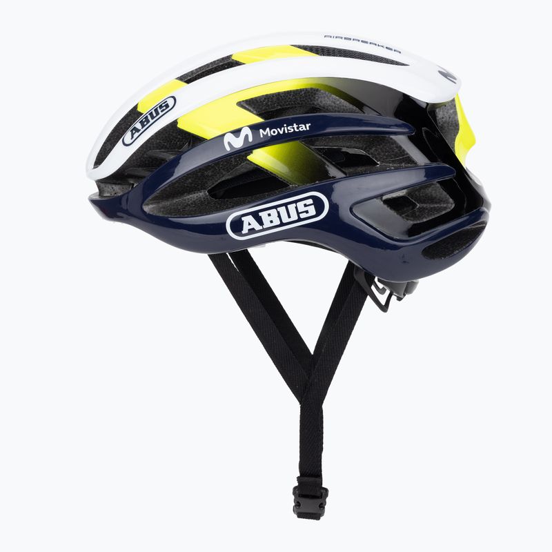 ABUS AirBreaker Movistar Team 24 тъмножълта/жълта/бяла велосипедна каска 3