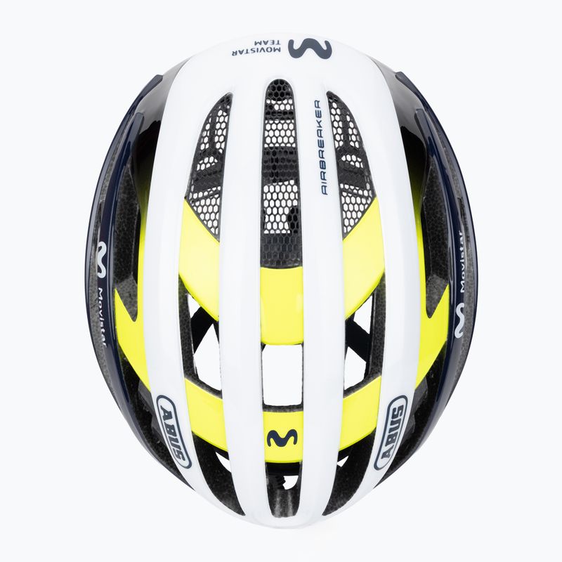 ABUS AirBreaker Movistar Team 24 тъмножълта/жълта/бяла велосипедна каска 6