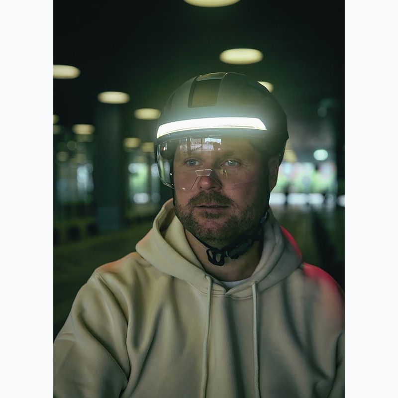 Каска за велосипед с мигачи ABUS Hyp-E volcano titan 9