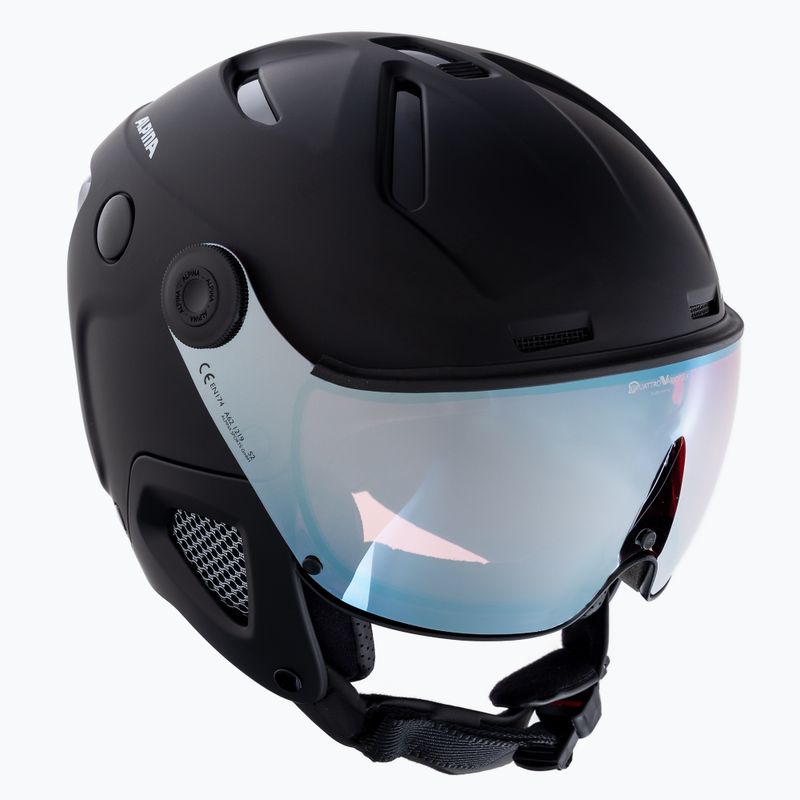 Ски каска Alpina Attelas Visor QVM black matt/silver