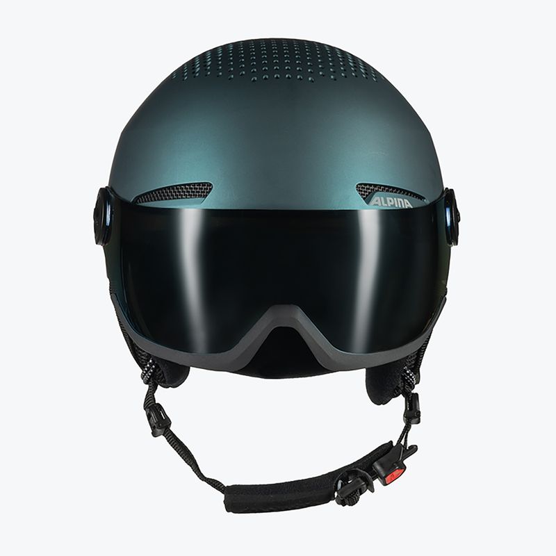 Ски каска Alpina Arber Visor Q Lite petrol/green matt 4