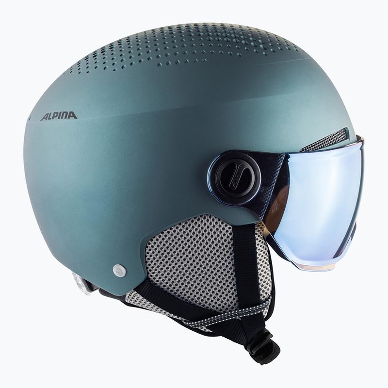 Ски каска Alpina Arber Visor Q Lite petrol/green matt 13