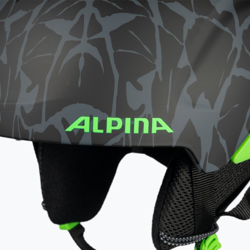 Детска ски каска Alpina Pizi black/green camo matt 9