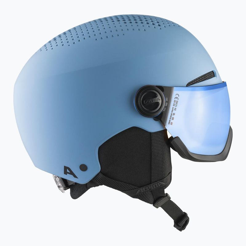 Детска ски каска Alpina Zupo Visor Q-Lite smoke/ blue matt 2