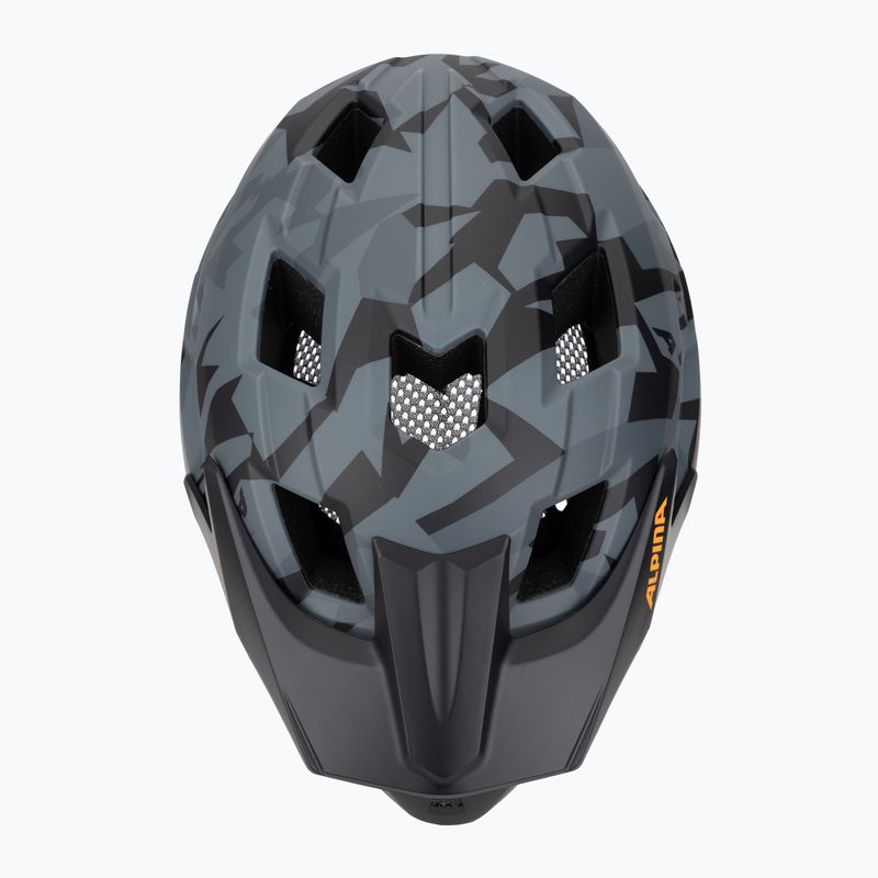 Детска велосипедна каска Alpina Rupi black camo/orange matt 6
