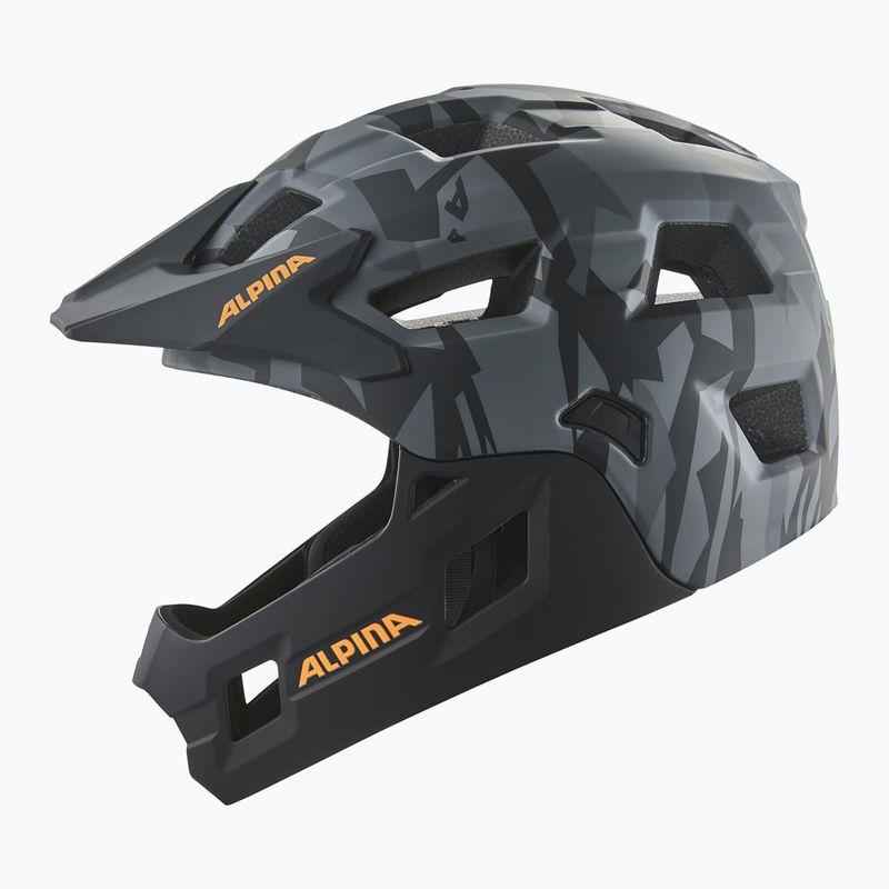 Детска велосипедна каска Alpina Rupi black camo/orange matt 4