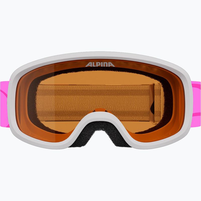 Детска скиорска маска Alpina Piney 2.0 white/pink matt 2