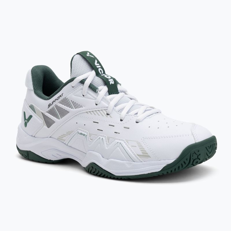Мъжки обувки за бадминтон VICTOR P8500CLS AG bright white/hunter green