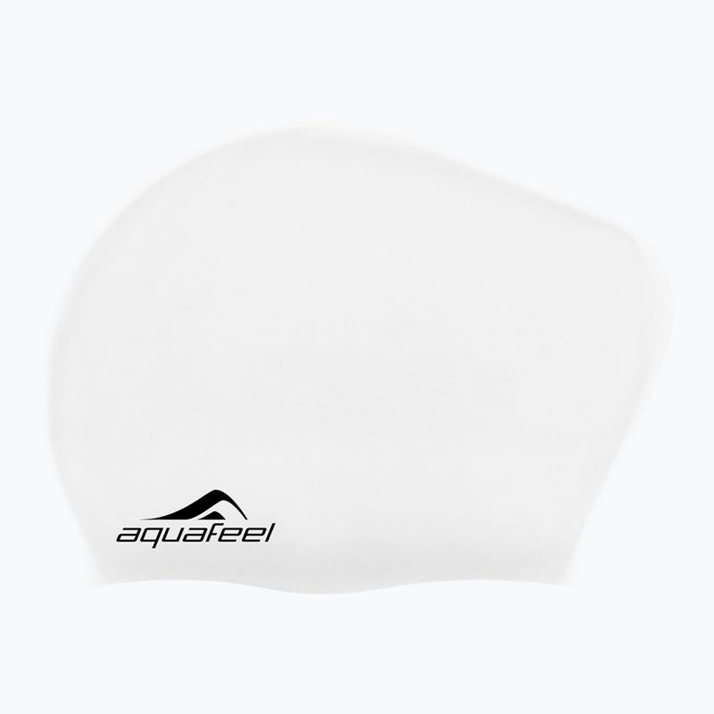 Шапка за плуване AquaFeel Long Hair white