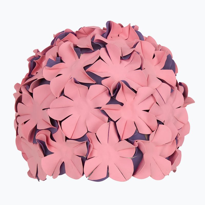Дамска шапка за плуване Fashy Flowers rose / purple