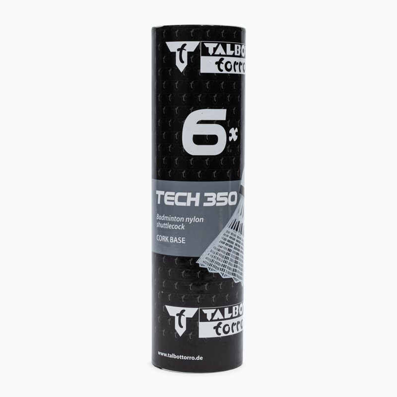 Talbot-Torro Tech 350 совалки за бадминтон, найлон, 6 части, бели 479102