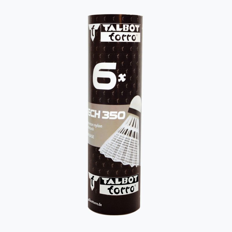 Talbot-Torro Tech 350 совалки за бадминтон, найлон, 6 части, бели 479102 4
