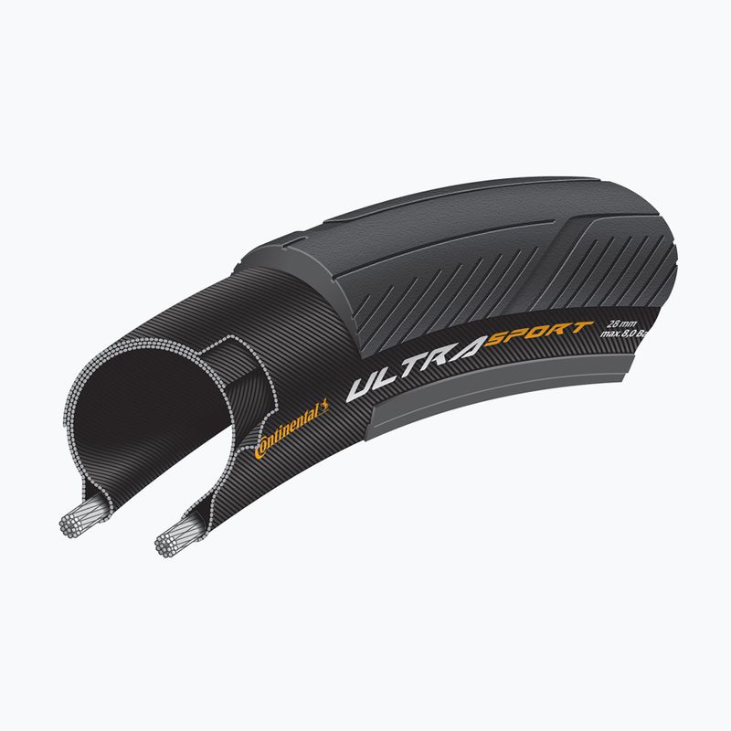 Continental Ultra Sport III 700x25C с прибираща се гума в черно CO0150464 5