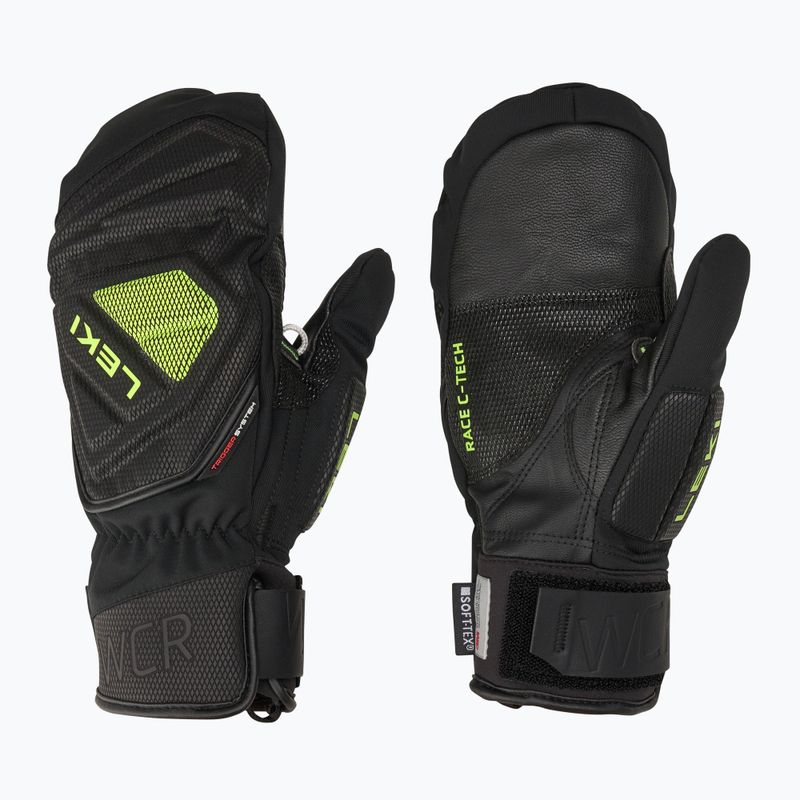 Мъжки скиорски ръкавици LEKI WCR C-Tech 3D Mitt black/ ice lemon
