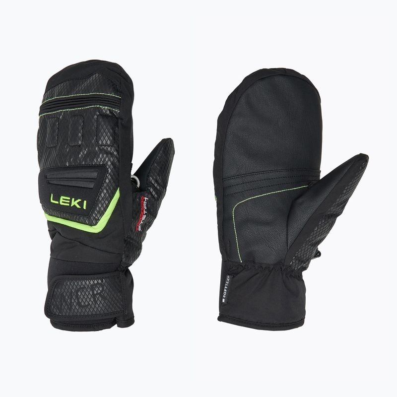 Детски скиорски ръкавици LEKI WCR Team 3D Junior Mitt black/ ice lemon