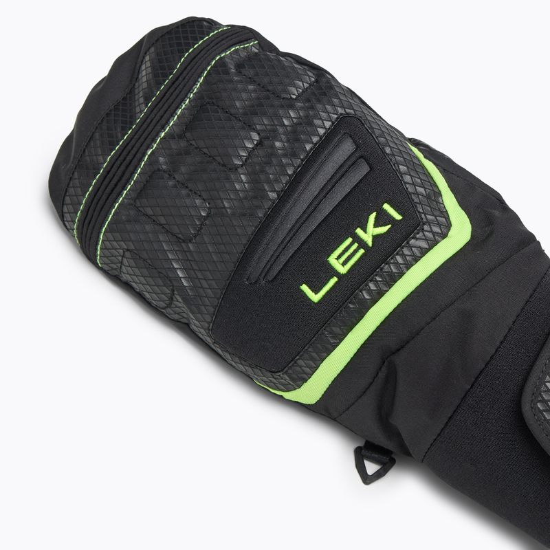 Детски скиорски ръкавици LEKI WCR Team 3D Junior Mitt black/ ice lemon 5