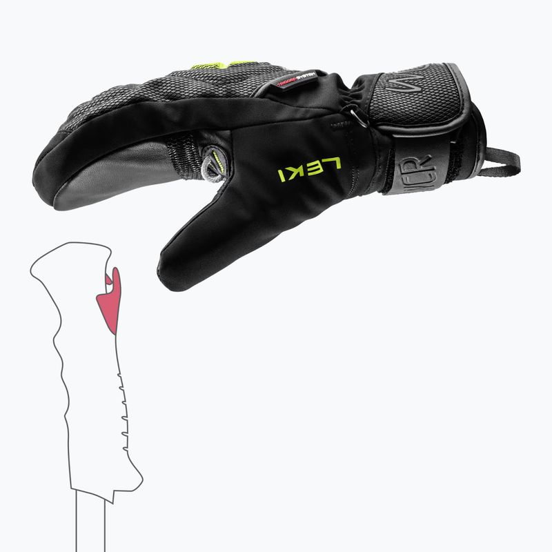 Детски скиорски ръкавици LEKI WCR C-Tech 3D Junior Mitt black/ice lemon 6