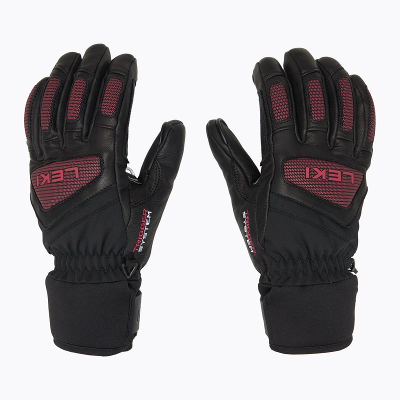 Дамски скиорски ръкавици LEKI Griffin Pro 3D black/ rose 3