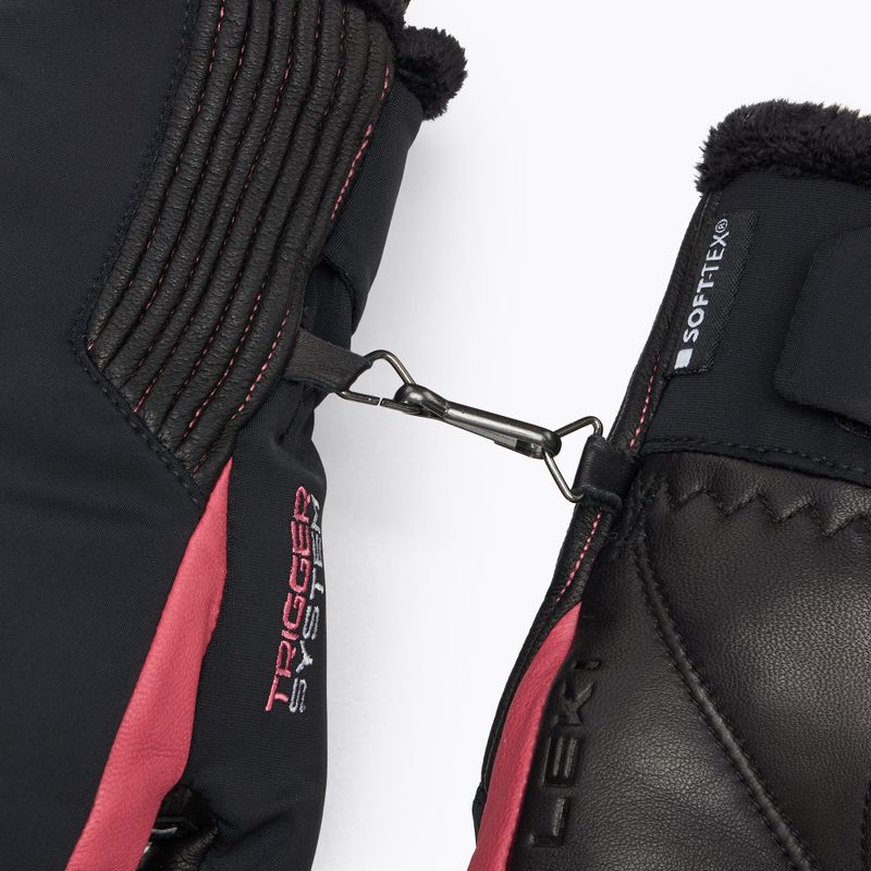 Дамски скиорски ръкавици LEKI Vallarta 3D Mitt black/ rose 6