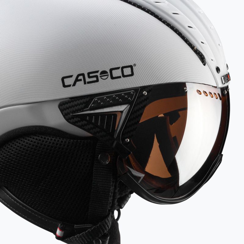 Ски каска CASCO SP-2 Carbonic Visor white 07.3737 6