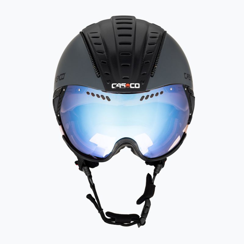 Ски каска CASCO SP-2 Photomatic Visor структурирана арсеново сиво / червено 2