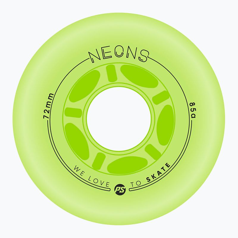Колела за ролери Powerslide Neons LED 72 mm/85A 4 pcs. green