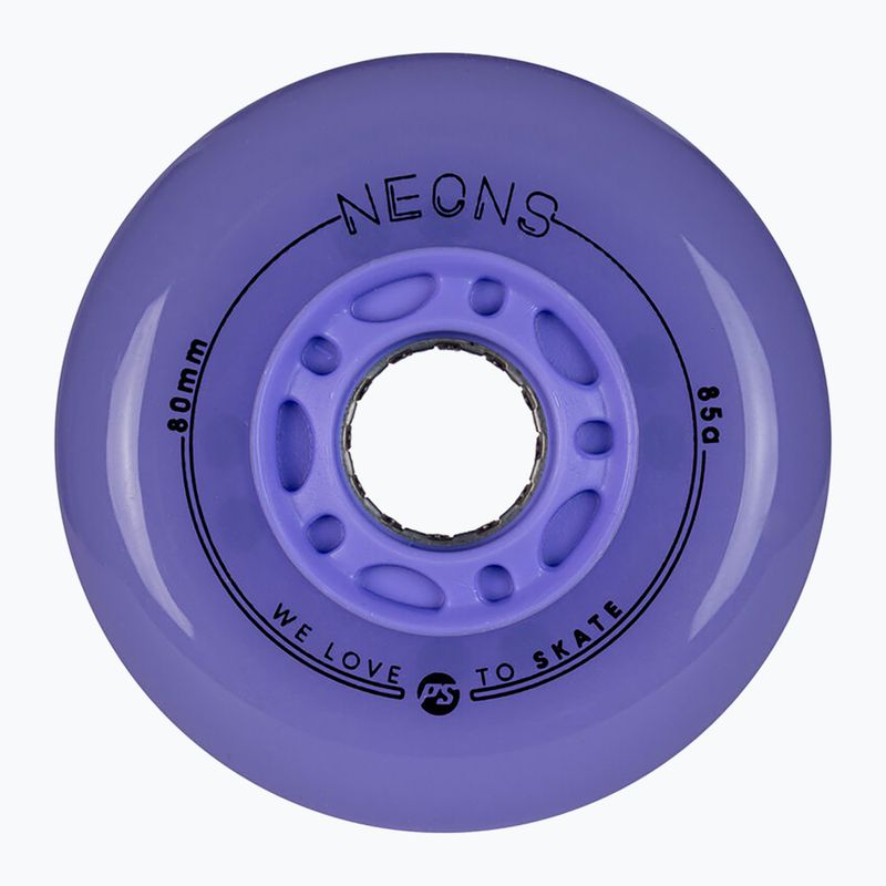 Колела за ролери Powerslide Neons LED 80 mm/85A 4 pcs. lilac