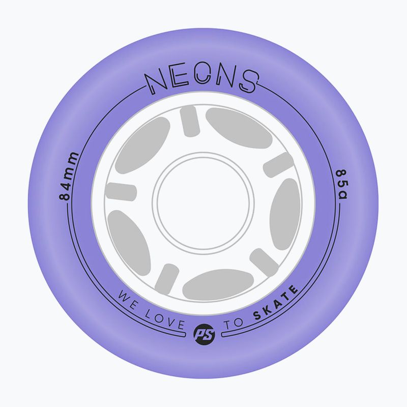 Колела за ролери Powerslide Neons LED 84 mm/85A 4 pcs. lilac