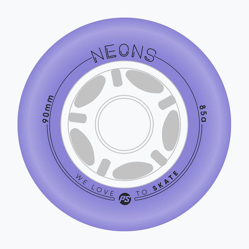 Колела за ролери Powerslide Neons LED 90 mm/85A 4 pcs. lilac