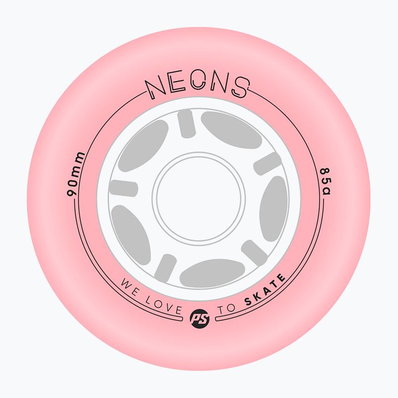 Колела за ролери Powerslide Neons LED 90 mm/85 A 4 pcs. rose