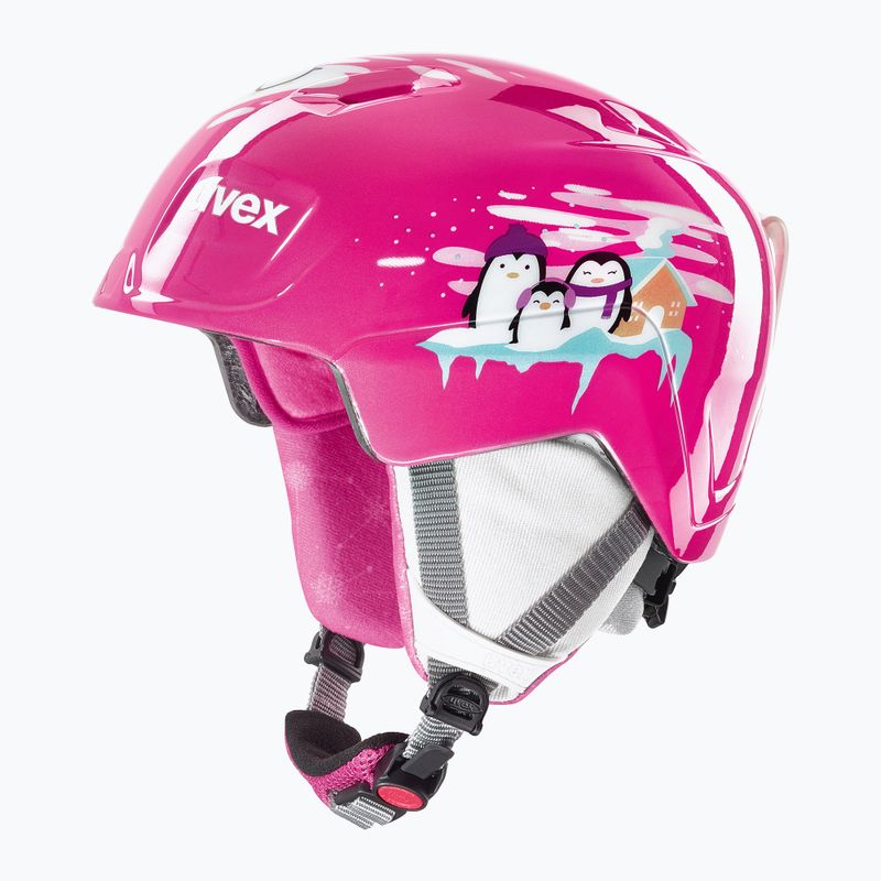 Детска ски каска UVEX Manic pink penguin 8