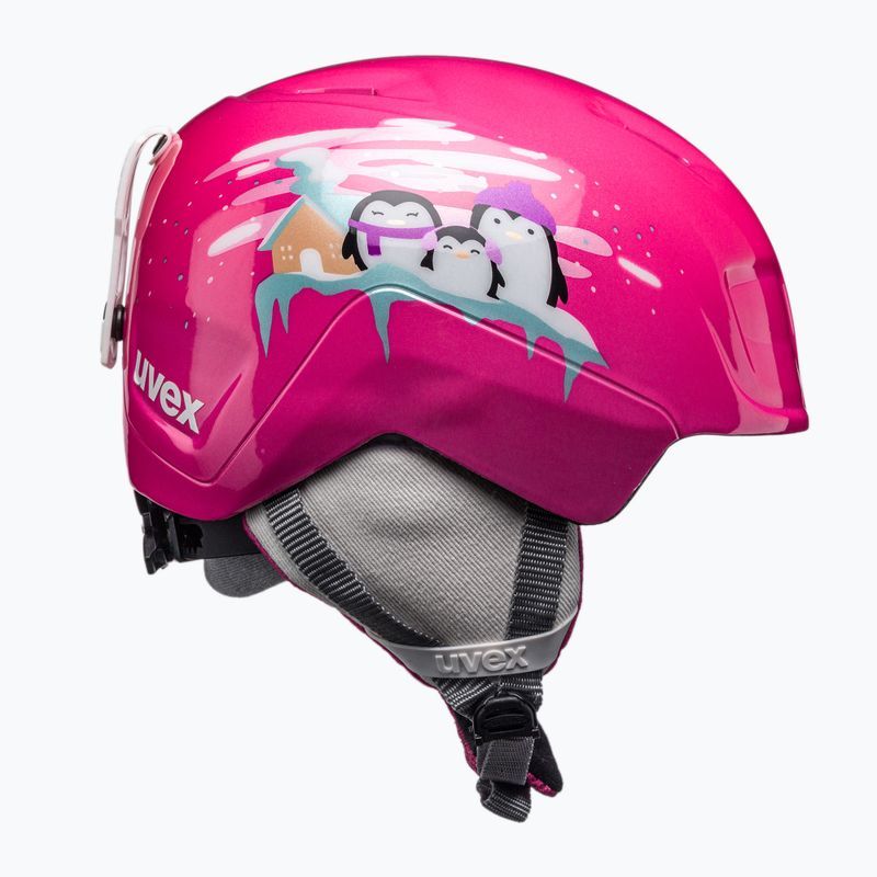 Детска ски каска UVEX Manic pink penguin 4