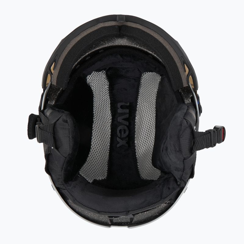 Скиорска каска UVEX Wanted Visor rhino matt/mirror blue/smoke 6