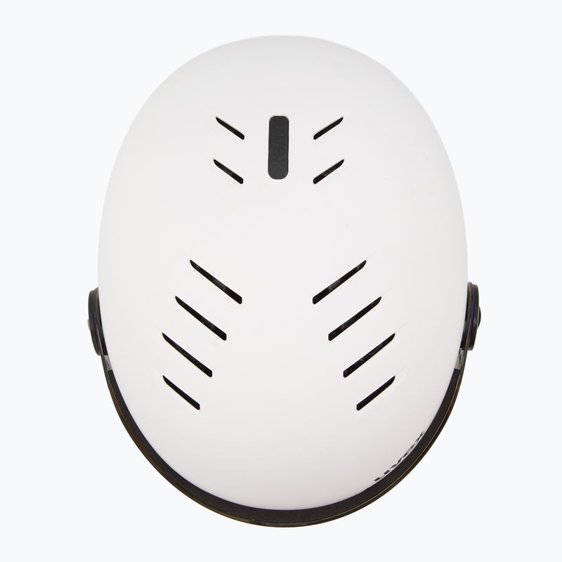 Детска скиорска каска UVEX Rocket Visor Jr white/black matt/mirror blue/smoke 6