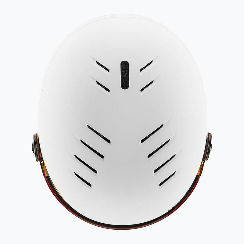 Детска скиорска каска UVEX Rocket Visor Jr white/black matt/mirror blue/smoke 5