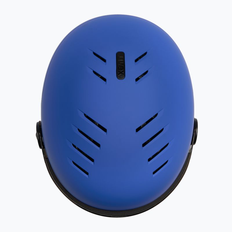 Детска ски каска UVEX Rocket Visor Jr blue matt/mirror blue/smoke 6
