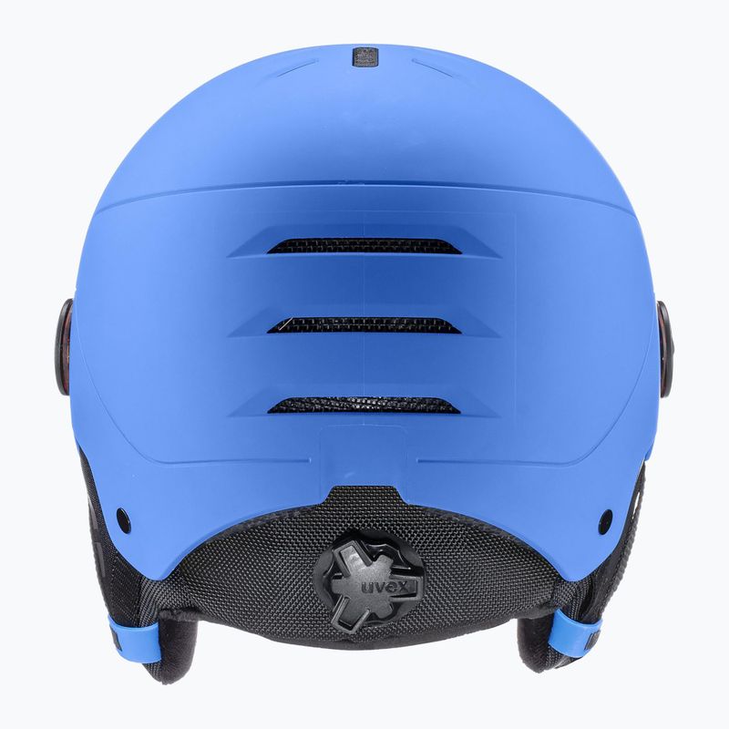 Детска ски каска UVEX Rocket Visor Jr blue matt/mirror blue/smoke 2