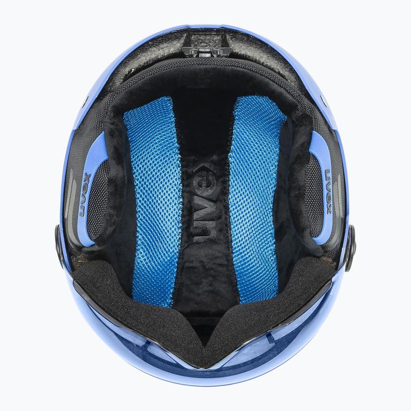 Детска ски каска UVEX Rocket Visor Jr blue matt/mirror blue/smoke 5