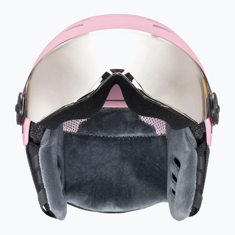 Детска ски каска UVEX Rocket Visor Jr pink confetti matt/mirror silver/lasergold lite 3