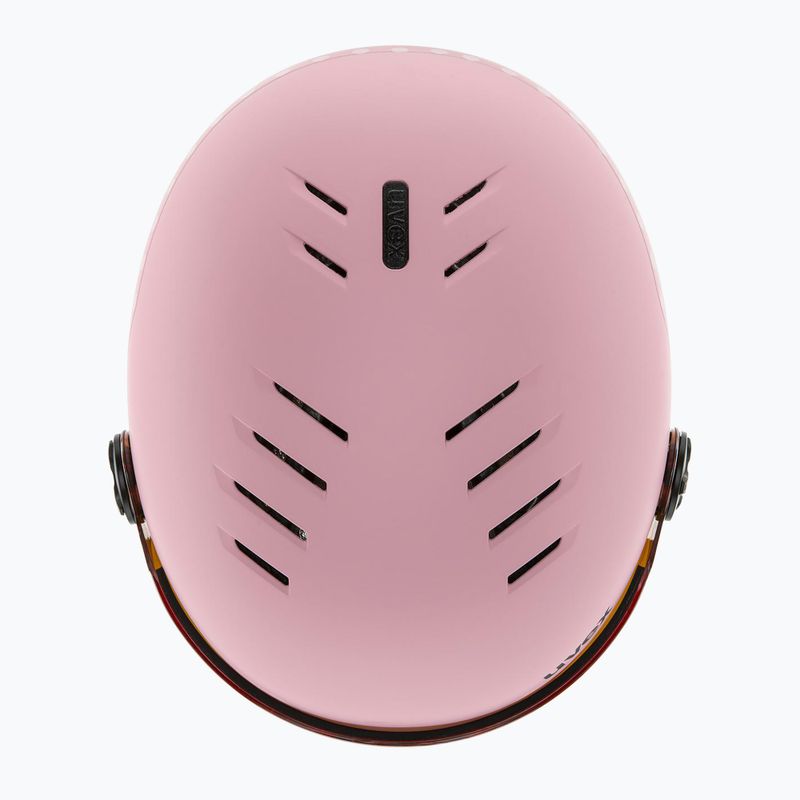 Детска ски каска UVEX Rocket Visor Jr pink confetti matt/mirror silver/lasergold lite 6