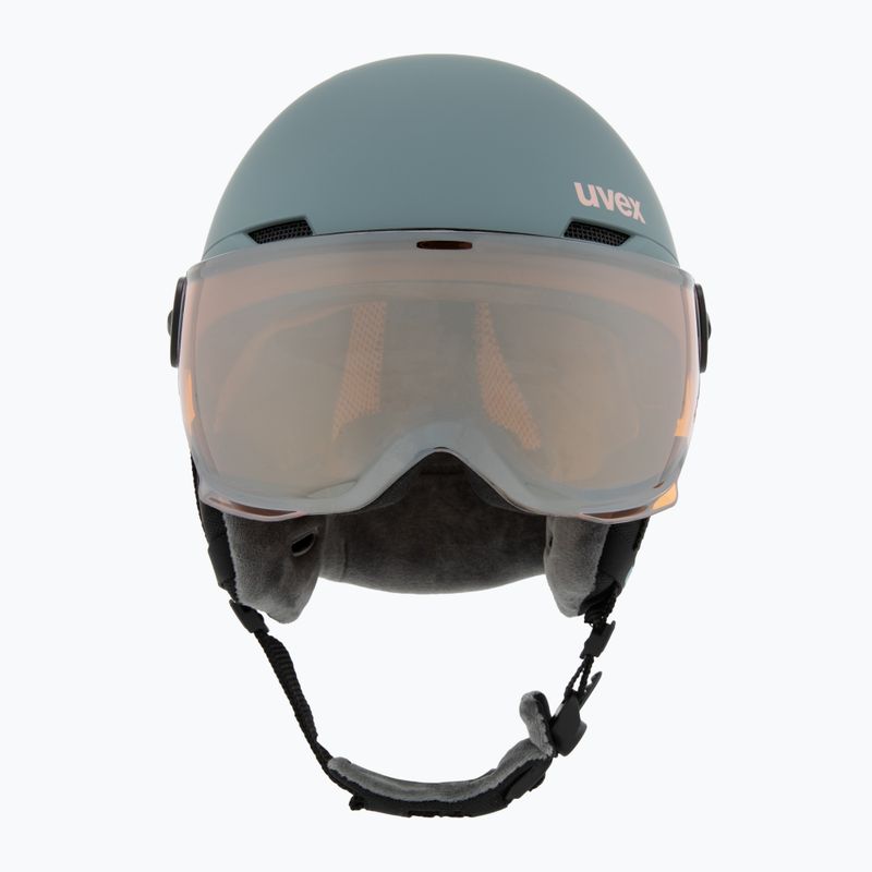 Детска ски каска UVEX Rocket Visor Jr rhino/blush matt/mirror silver/lasergold lite 2